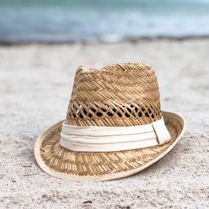‘Vanilla Beige’ Natural Straw Fedora Hat